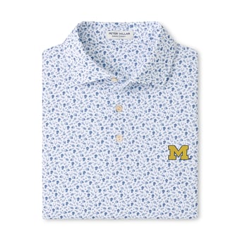 Men's Peter Millar  Navy Michigan Wolverines Kick Off Performance Polo
