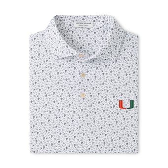 Men's Peter Millar  Gray Miami Hurricanes Kick Off Performance Polo