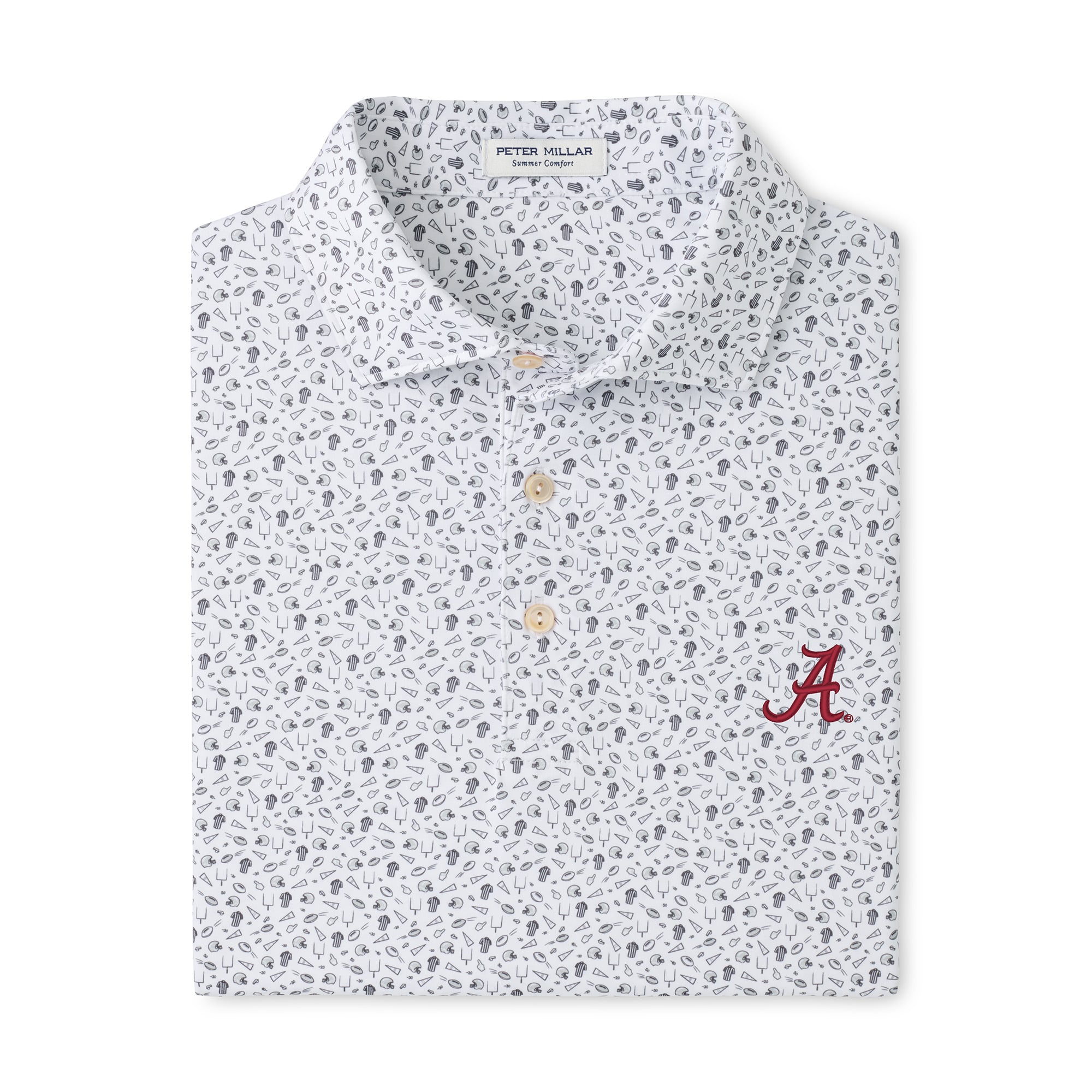 Men's Peter Millar  Gray Alabama Crimson Tide Kick Off Performance Polo