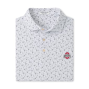 Men's Peter Millar  Gray Ohio State Buckeyes Kick Off Performance Polo