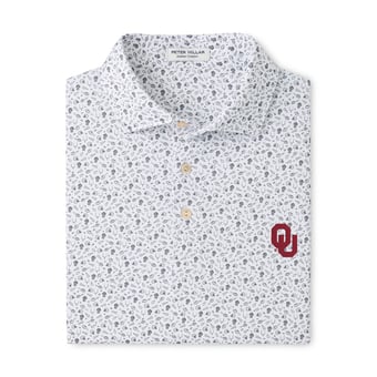Men's Peter Millar  Gray Oklahoma Sooners Kick Off Performance Polo
