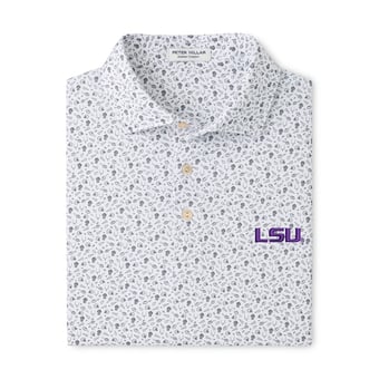 Men's Peter Millar  Gray LSU Tigers Kick Off Performance Polo