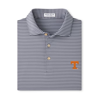 Men's Peter Millar Gray Tennessee Volunteers Tiebreaker Performance Jersey Stripe Polo