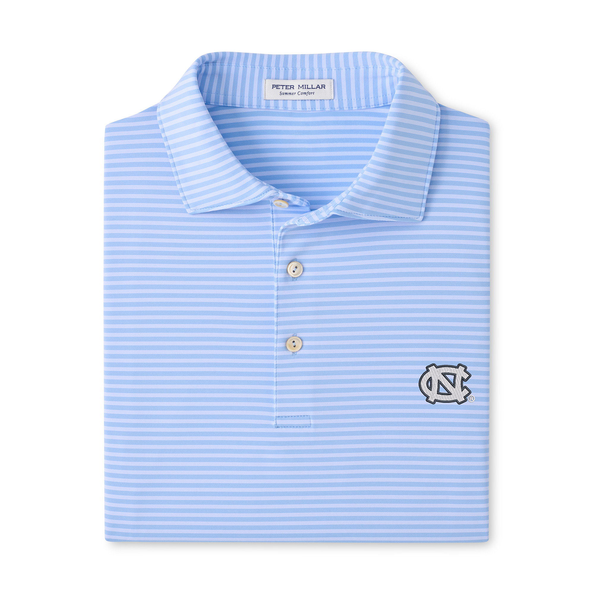 Men’s Peter Millar Carolina Blue North Carolina Tar Heels Tiebreaker Performance Jersey Stripe Polo Men’s Peter Millar Carolina Blue North Carolina Tar Heels Tiebreaker Performance Jersey Stripe Polo