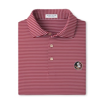 Men's Peter Millar Garnet Florida State Seminoles Tiebreaker Performance Jersey Stripe Polo