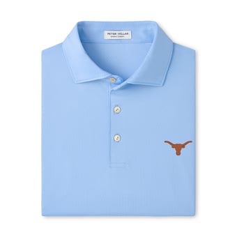 Men's Peter Millar Light Blue Texas Longhorns Hugo Performance Jersey Polo