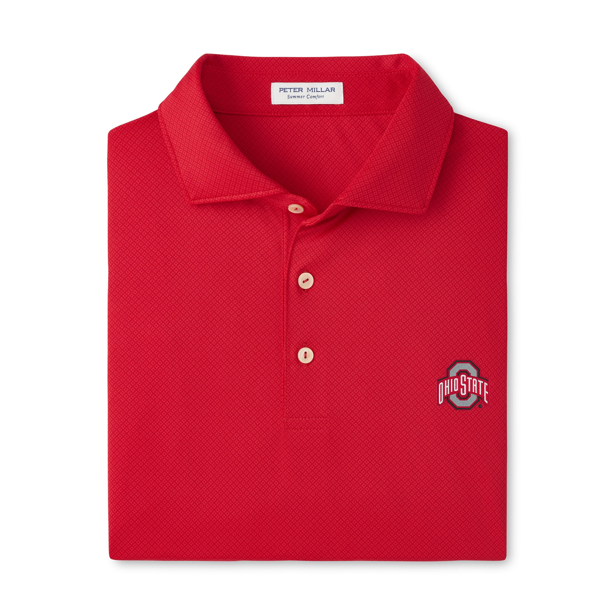 Men's Peter Millar Scarlet Ohio State Buckeyes Hugo Performance Jersey Polo