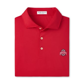 Men's Peter Millar Scarlet Ohio State Buckeyes Hugo Performance Jersey Polo