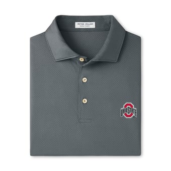 Men's Peter Millar Gray Ohio State Buckeyes Hugo Performance Jersey Polo