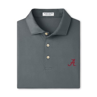 Men's Peter Millar Gray Alabama Crimson Tide Hugo Performance Jersey Polo