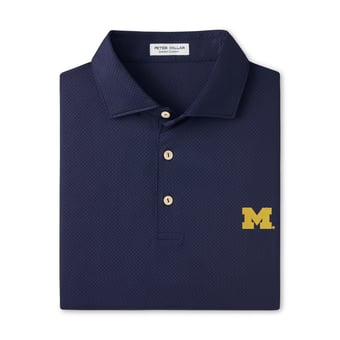 Men's Peter Millar Navy Michigan Wolverines Hugo Performance Jersey Polo