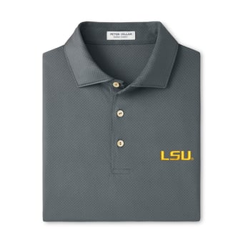 Men's Peter Millar Gray LSU Tigers Hugo Performance Jersey Polo