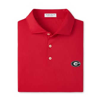 Men's Peter Millar Red Georgia Bulldogs Hugo Performance Jersey Polo