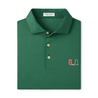 Men's Peter Millar Green Miami Hurricanes Hugo Performance Jersey Polo