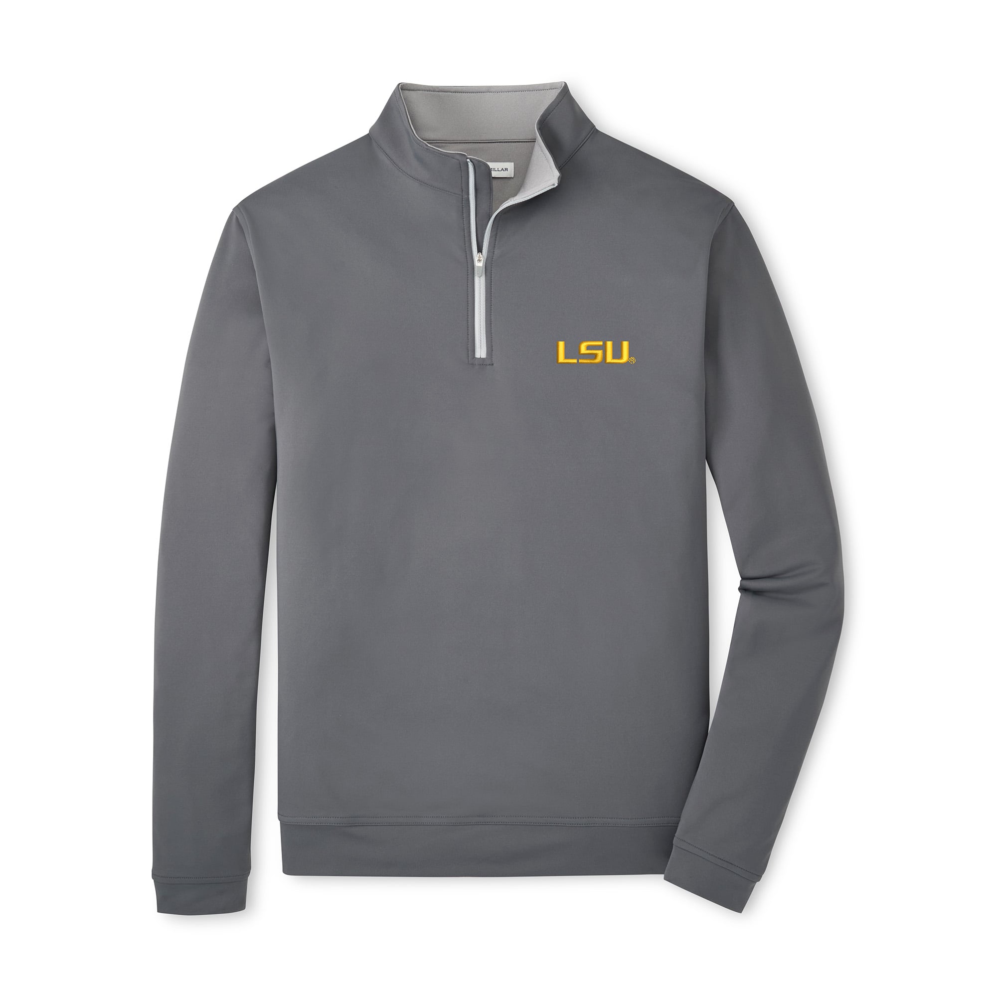 Men's Peter Millar  Gray LSU Tigers Perth Quarter-Zip Sweatshirt