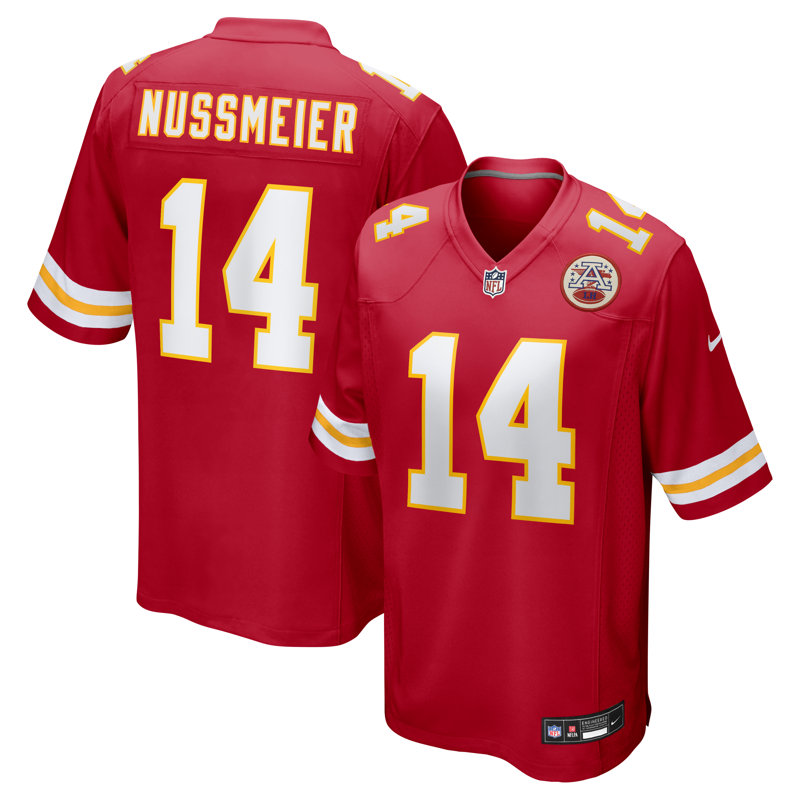 Men's Nike Garrett Nussmeier Red Kansas City Chiefs Game Jersey