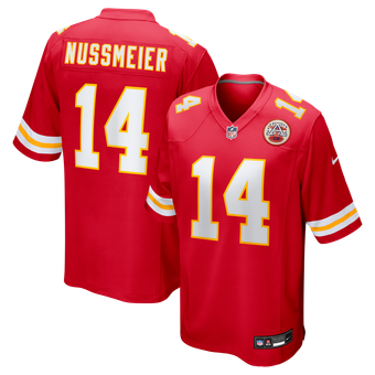 Men's Nike Garrett Nussmeier Red Kansas City Chiefs Game Jersey