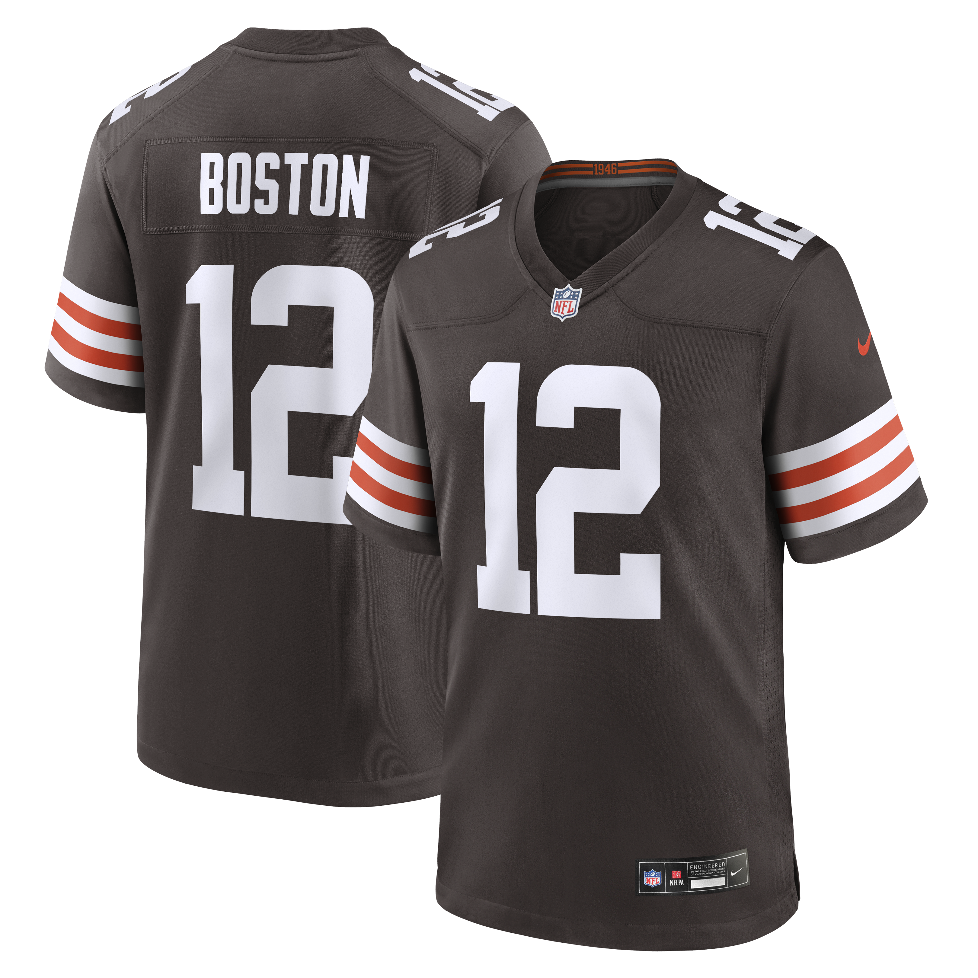 Men's Nike Denzel Boston Brown Cleveland Browns Game Jersey