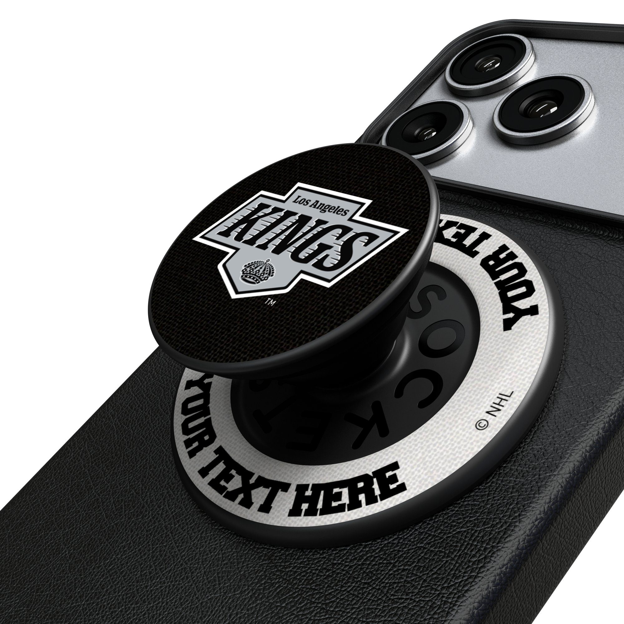 Keyscaper Los Angeles Kings Personalized Endzone Solid PopSockets Magnetic Phone Grip & Stand