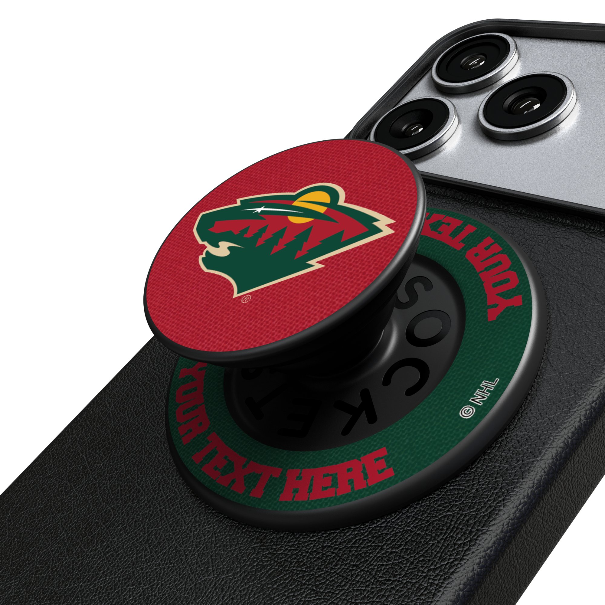 Keyscaper Minnesota Wild Personalized Endzone Solid PopSockets Magnetic Phone Grip & Stand