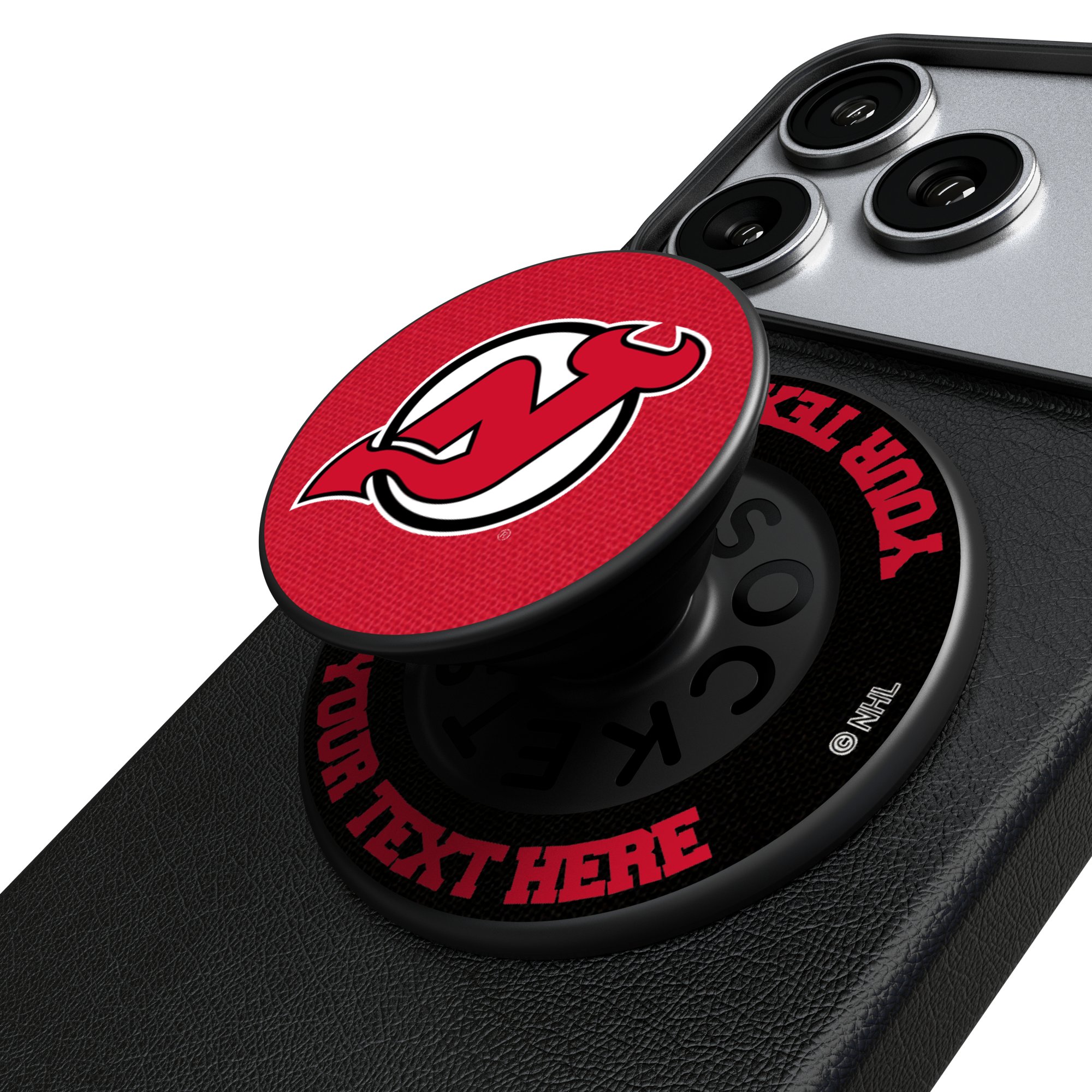 Keyscaper New Jersey Devils Personalized Endzone Solid PopSockets Magnetic Phone Grip & Stand