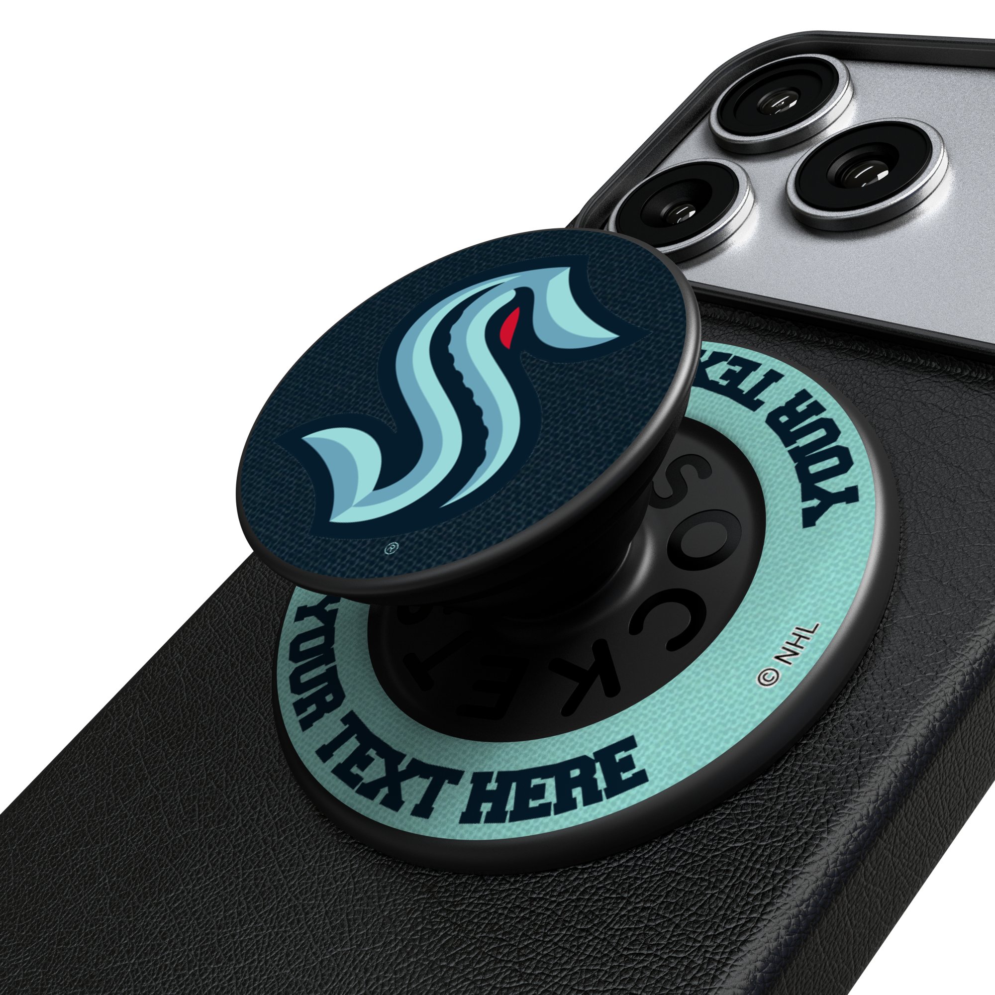 Keyscaper Seattle Kraken Personalized Endzone Solid PopSockets Magnetic Phone Grip & Stand