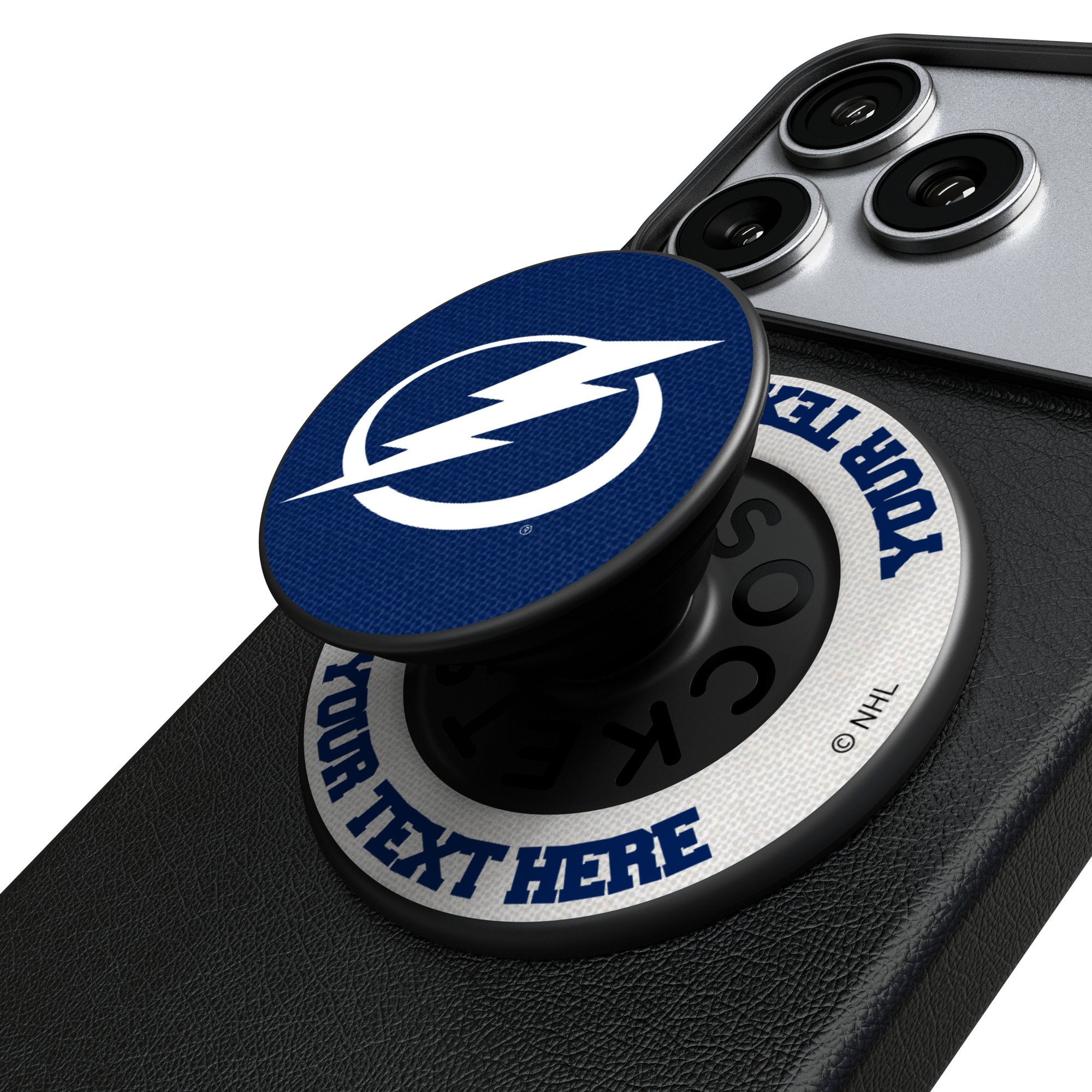 Keyscaper Tampa Bay Lightning Personalized Endzone Solid PopSockets Magnetic Phone Grip & Stand