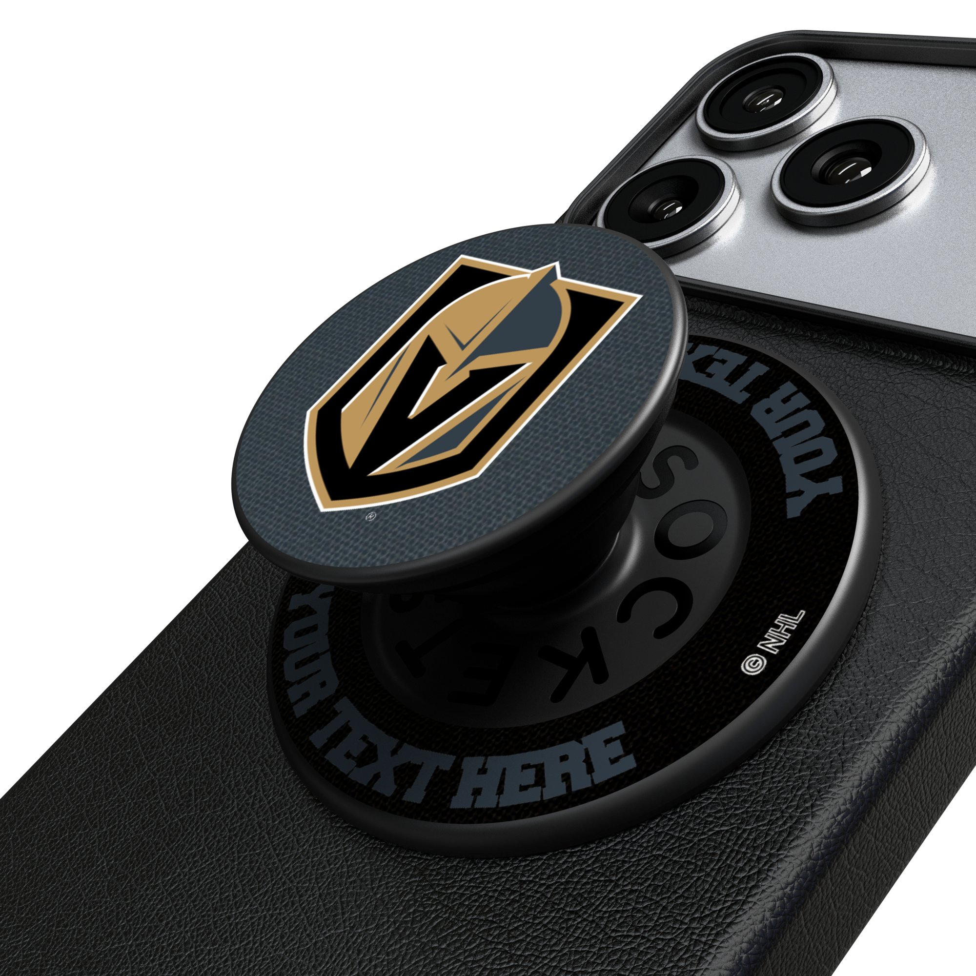 Keyscaper Vegas Golden Knights Personalized Endzone Solid PopSockets Magnetic Phone Grip & Stand