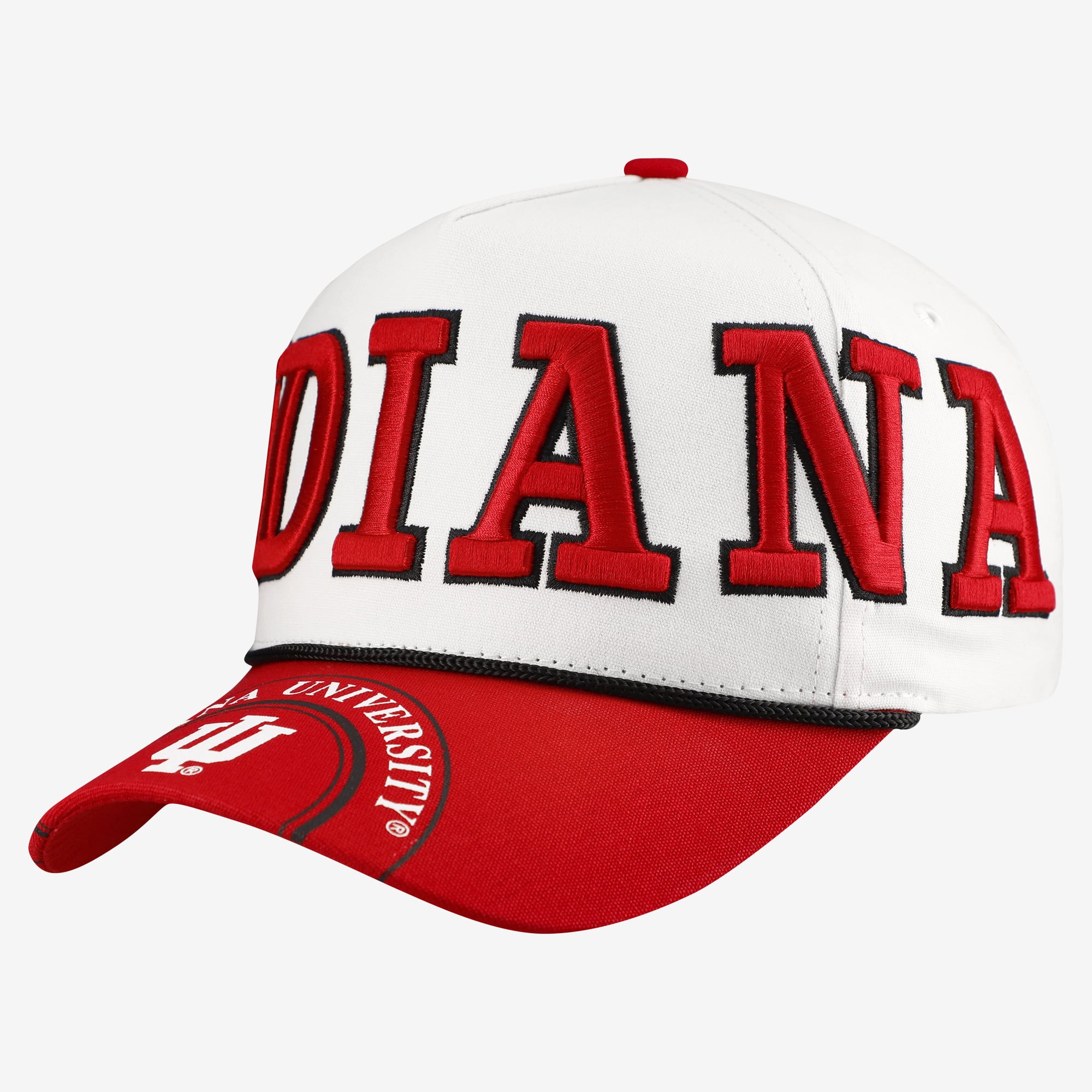 Women's Gameday Social  White/Crimson Indiana Hoosiers Five-Panel Rope Away Adjustable Hat