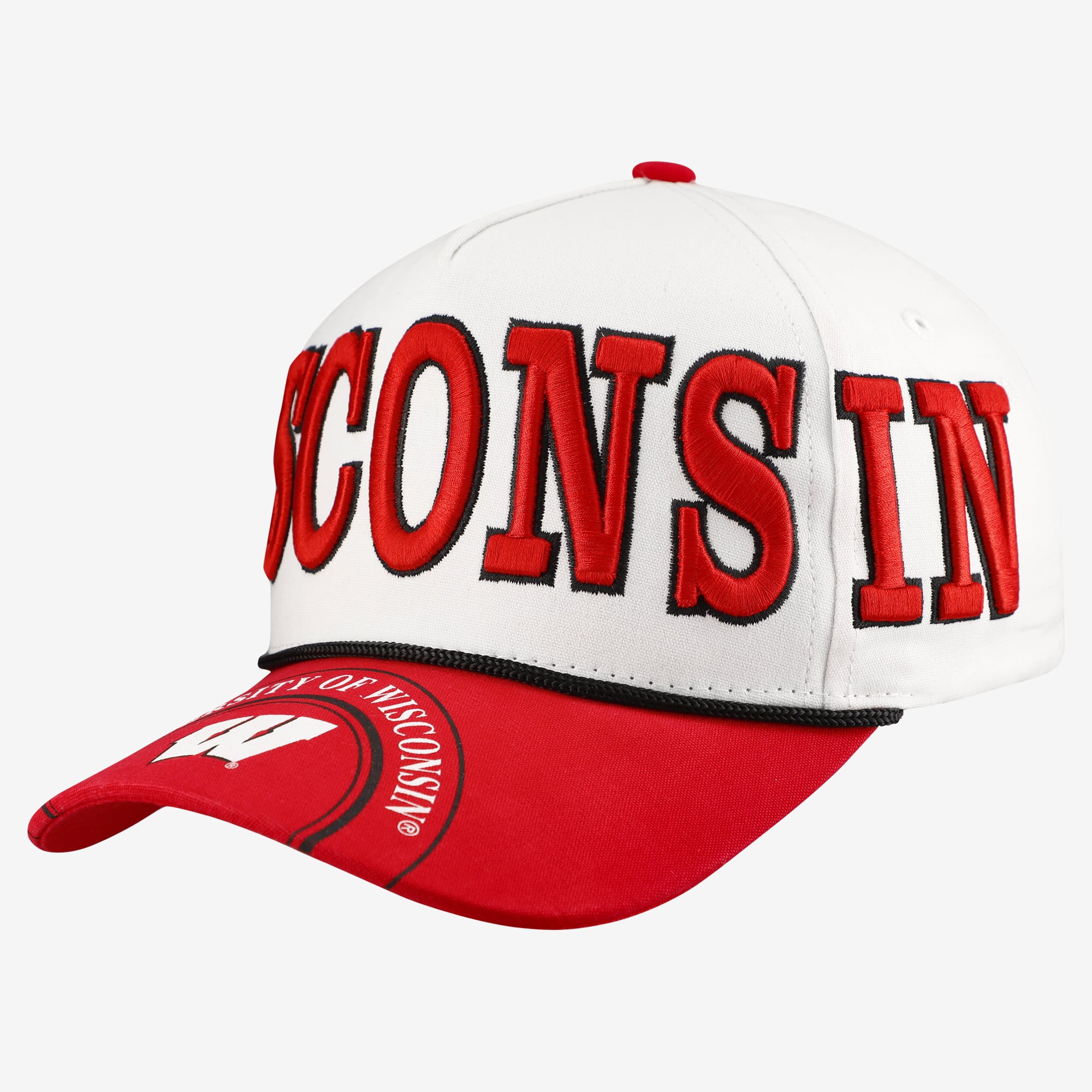 Women's Gameday Social  White/Red Wisconsin Badgers Five-Panel Rope Away Adjustable Hat