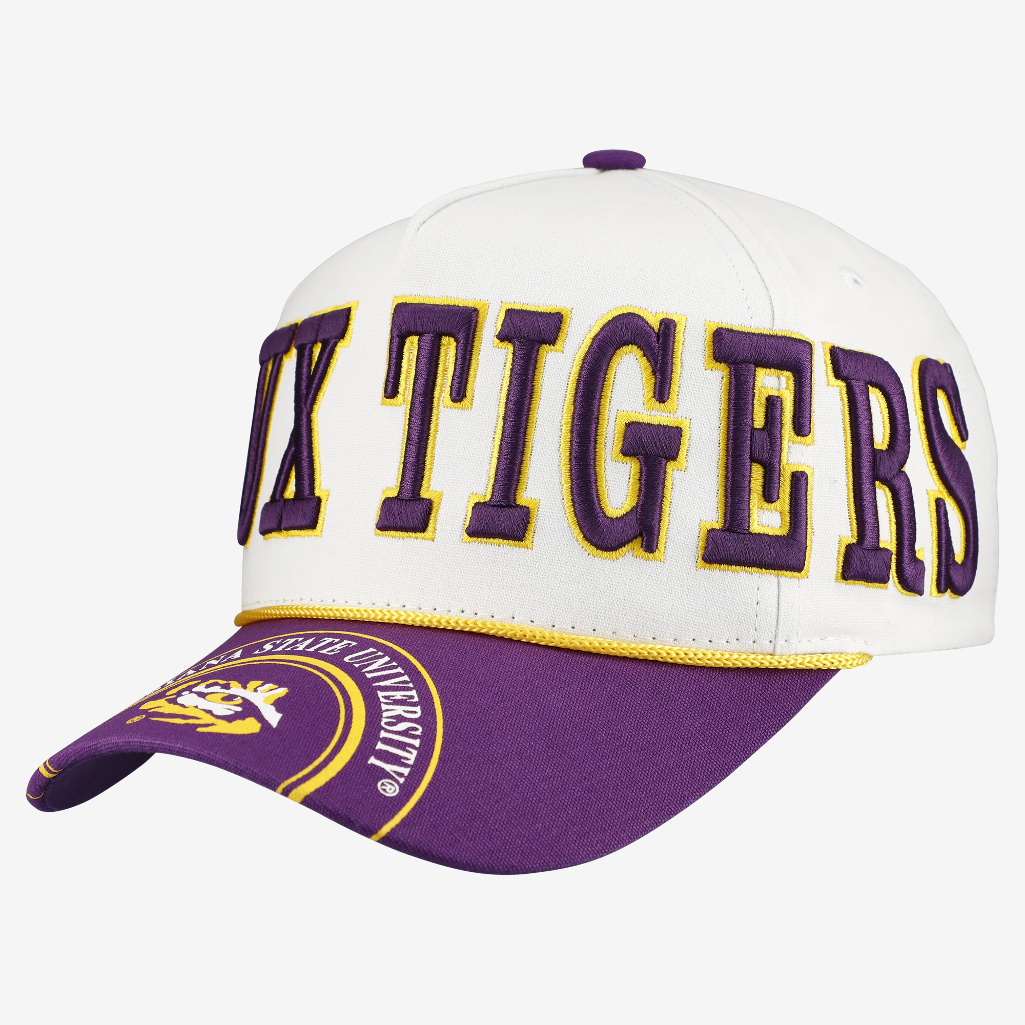 Women's Gameday Social  White/Purple LSU Tigers Five-Panel Rope Away Adjustable Hat