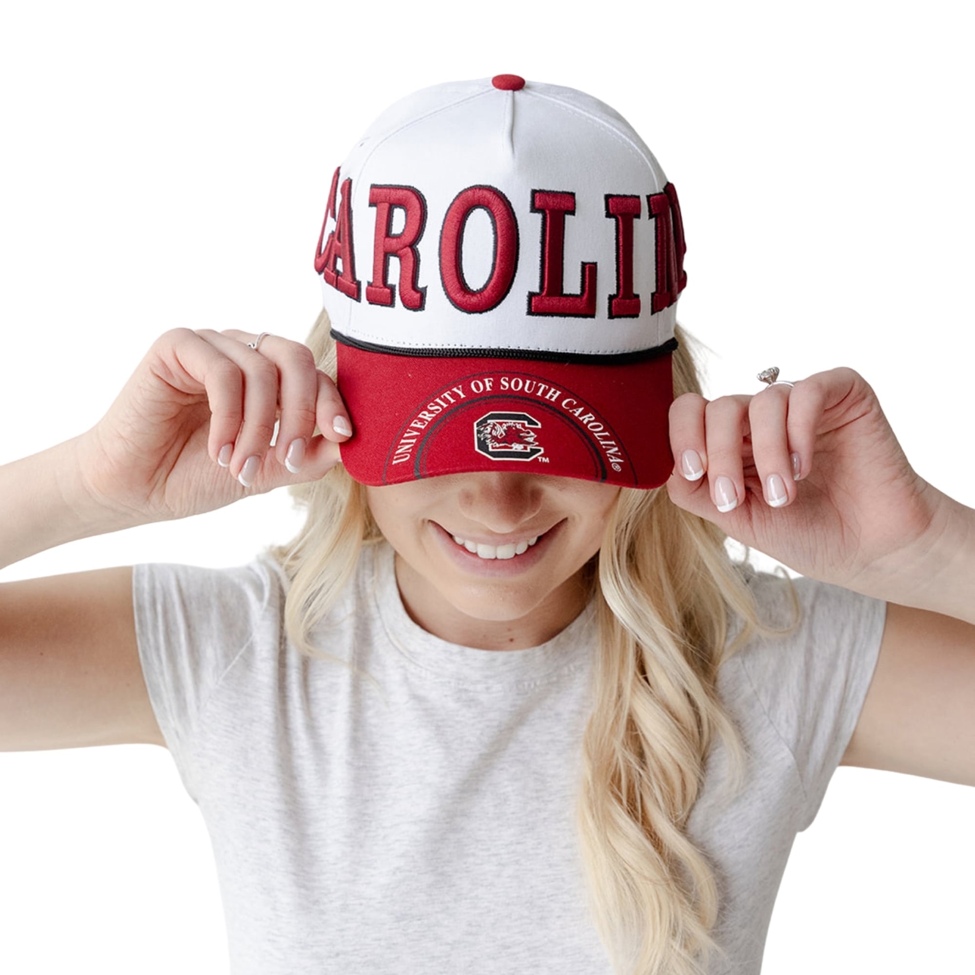 Women's Gameday Social White/Maroon South Carolina Gamecocks Five-Panel Rope Away Adjustable Hat