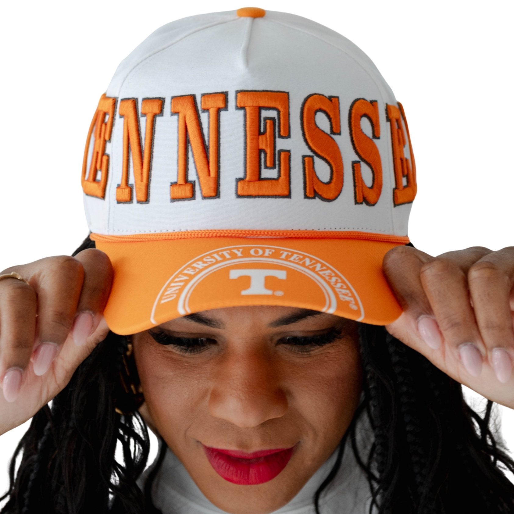 Women's Gameday Social  White/Tennessee Orange Tennessee Volunteers Five-Panel Rope Away Adjustable Hat