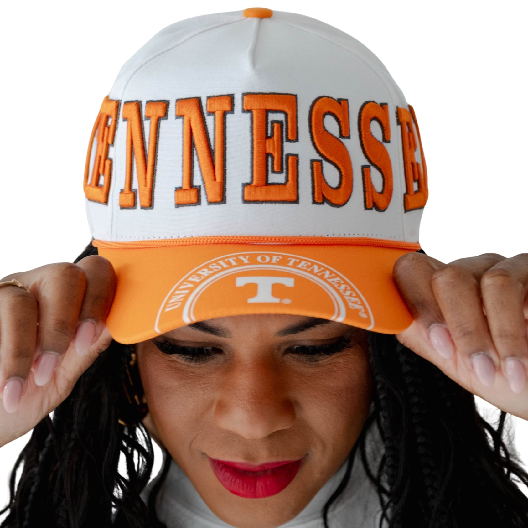 Women's Gameday Social White/Tennessee Orange Tennessee Volunteers Five-Panel Rope Away Adjustable Hat