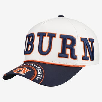Women's Gameday Social  White/Navy Auburn Tigers Five-Panel Rope Away Adjustable Hat