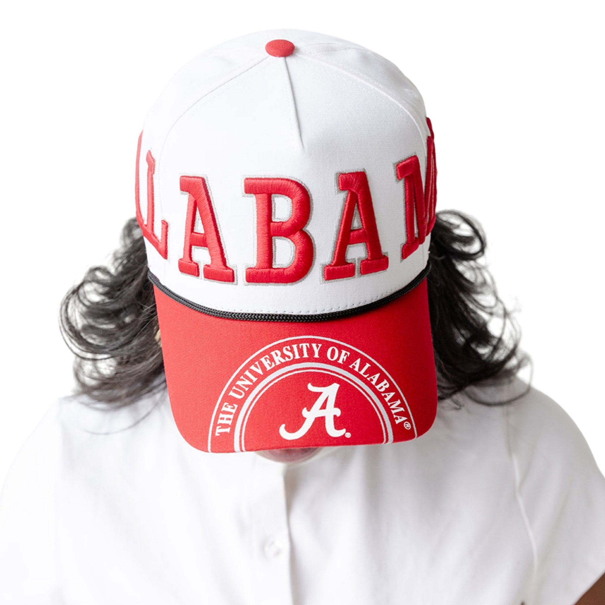 Women's Gameday Social  White/Crimson Alabama Crimson Tide Five-Panel Rope Away Adjustable Hat