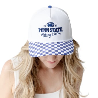 Women's Gameday Social White Penn State Nittany Lions Albon Check 5-Panel Rope Adjustable Hat