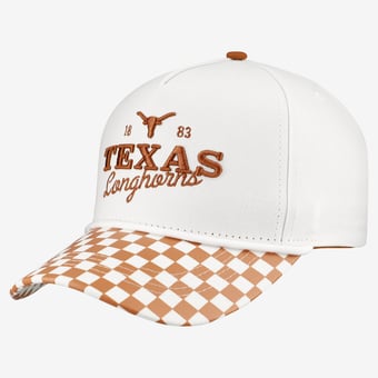 Women's Gameday Social White Texas Longhorns Albon Check 5-Panel Rope Adjustable Hat