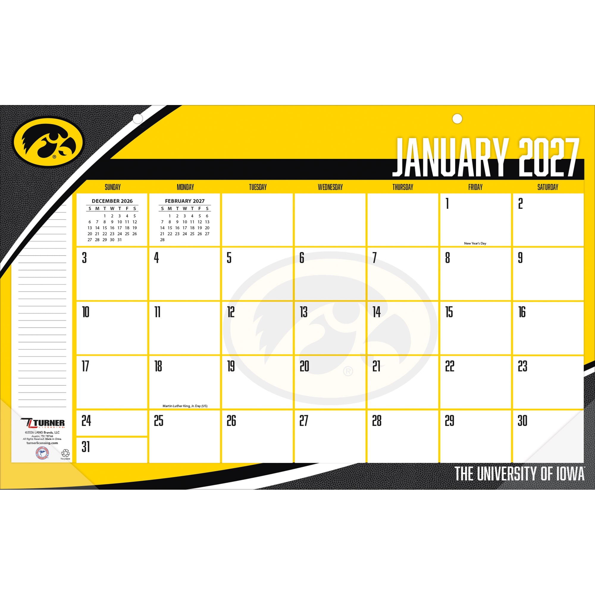 Iowa Hawkeyes 17" x 11" Desk Pad Calendar