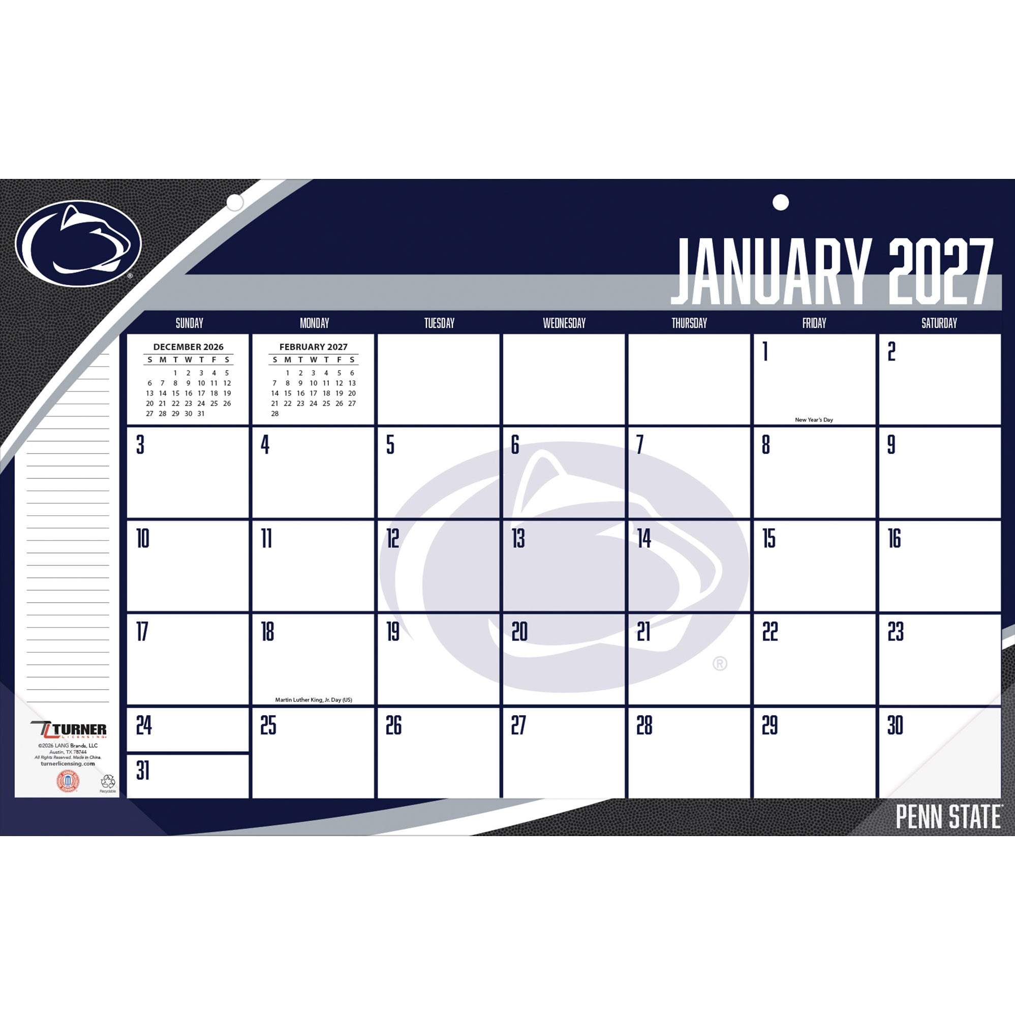 Penn State Nittany Lions 17" x 11" Desk Pad Calendar