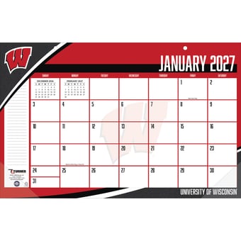 Wisconsin Badgers 17" x 11" Desk Pad Calendar