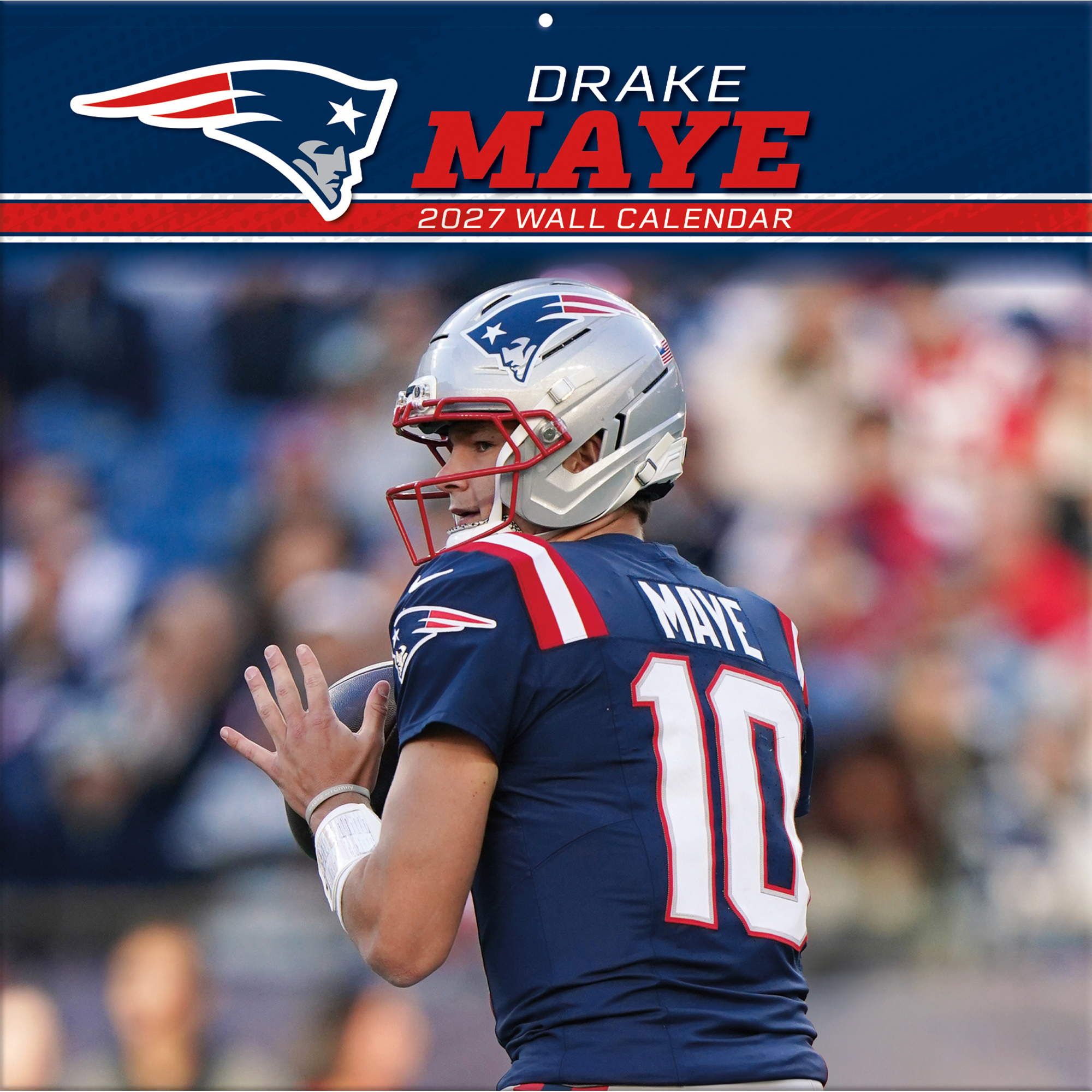 Drake Maye New England Patriots 12" x 12" 2027 Player Wall Calendar