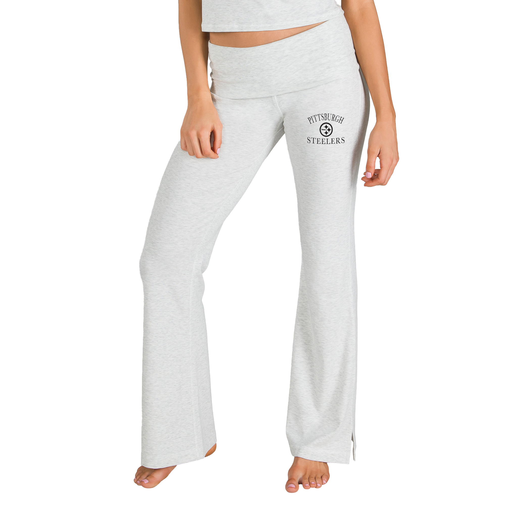 Women's Concepts Sport Gray Pittsburgh Steelers Fray Flared Split Hem Pants