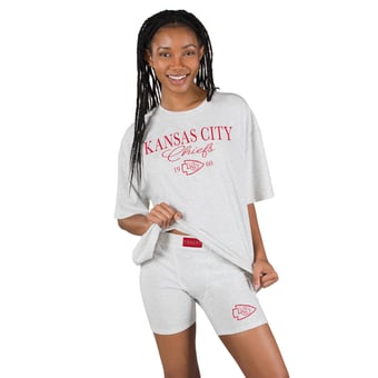 Women's Concepts Sport  Gray Kansas City Chiefs Fray T-Shirt and Briefs Sleep Set