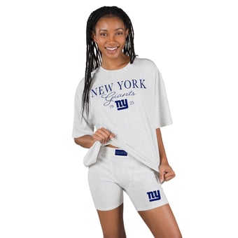 Women's Concepts Sport  Gray New York Giants Fray T-Shirt and Briefs Sleep Set