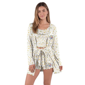 Women's Concepts Sport  Heather Gray/Gold Pittsburgh Steelers Cora Hacci Knit Sleep Set