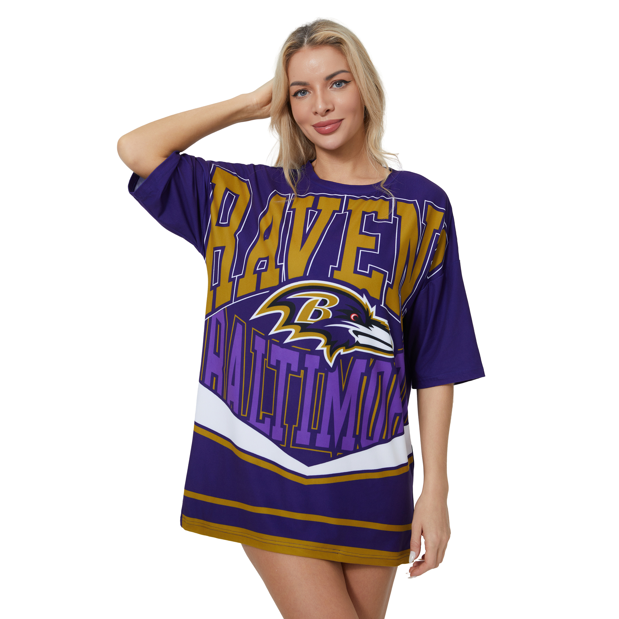 Women's Concepts Sport Purple Baltimore Ravens Mosaic Knit Nightdress