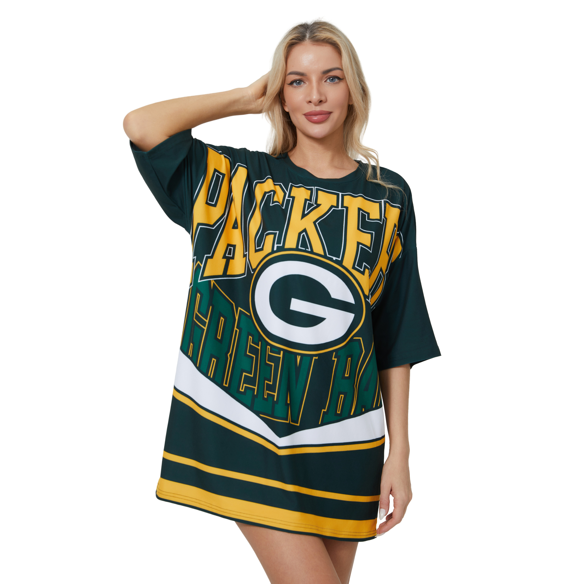 Women's Concepts Sport Green Green Bay Packers Mosaic Knit Nightdress