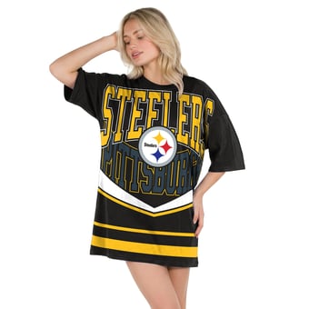 Women's Concepts Sport Black Pittsburgh Steelers Mosaic Knit Nightdress