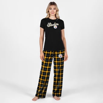 Women's Concepts Sport  Black Pittsburgh Steelers Highland Sleep Set